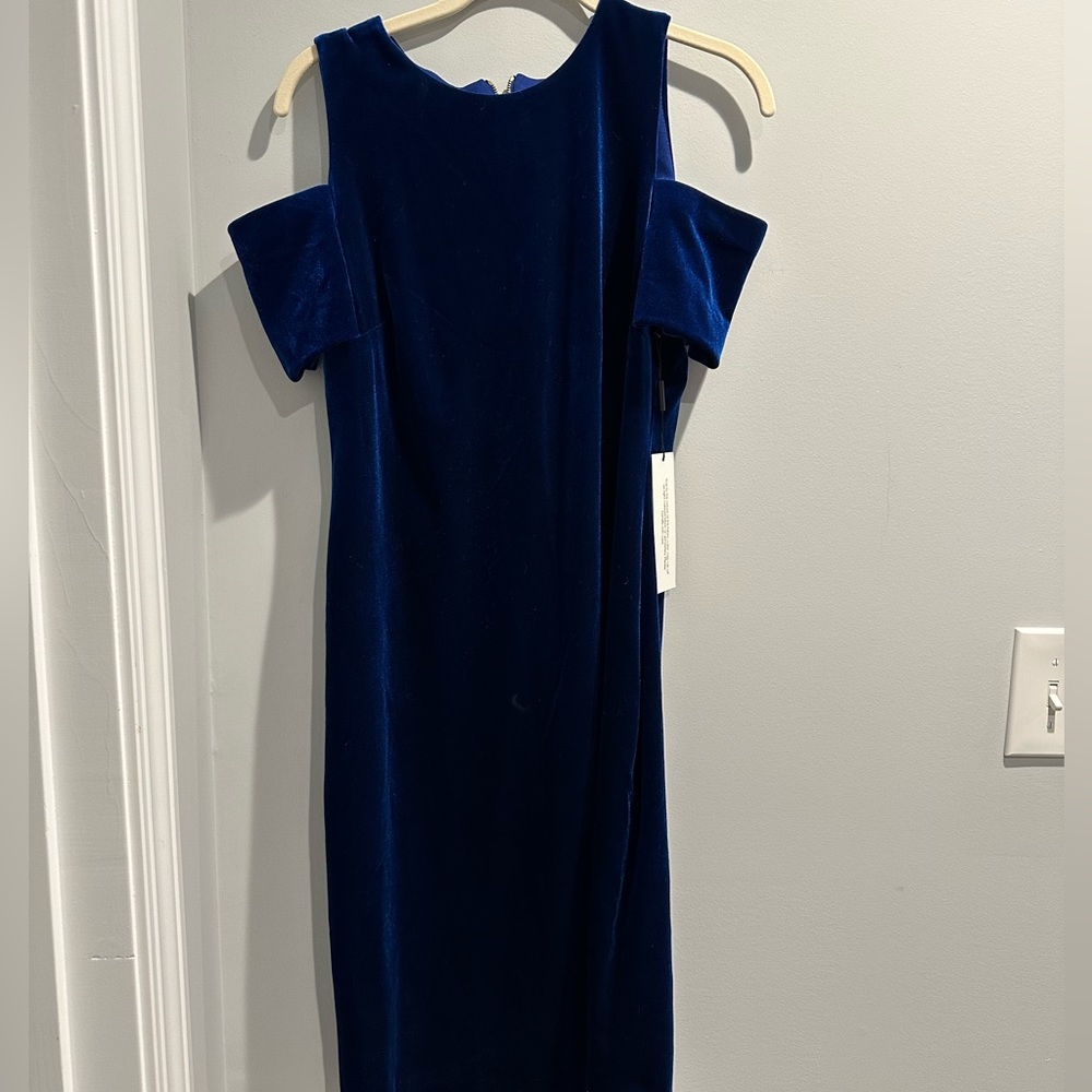 Calvin Klein Velvet Cold Shoulder Dress